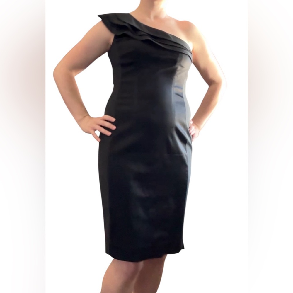 1 shoulder ruffled cocktail dress